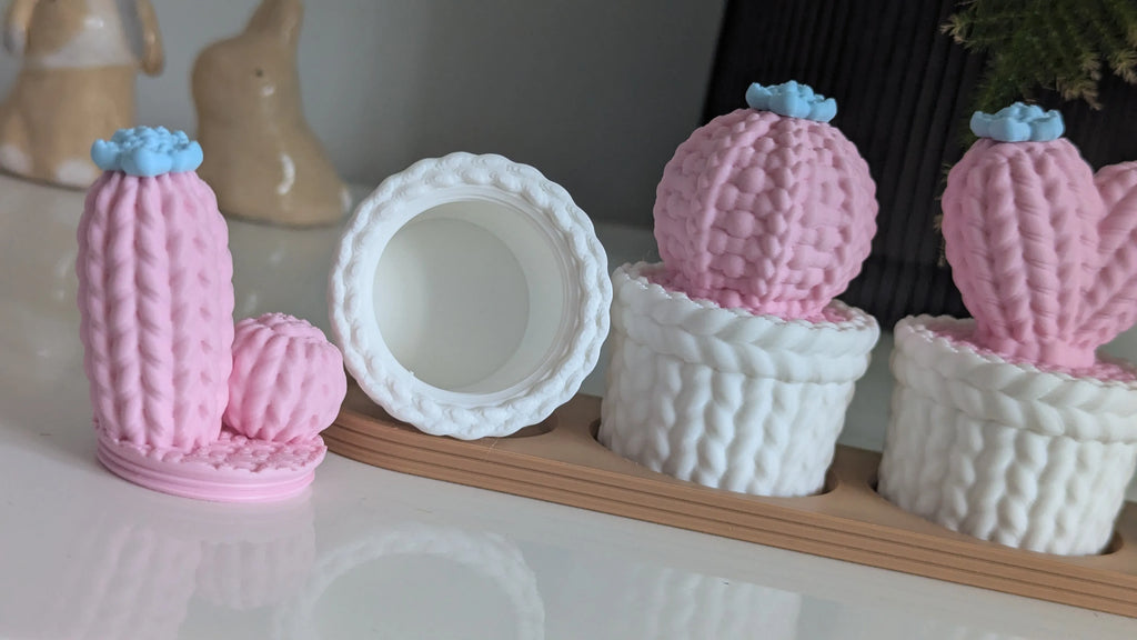 Crochet-Style Cactus Decor Set