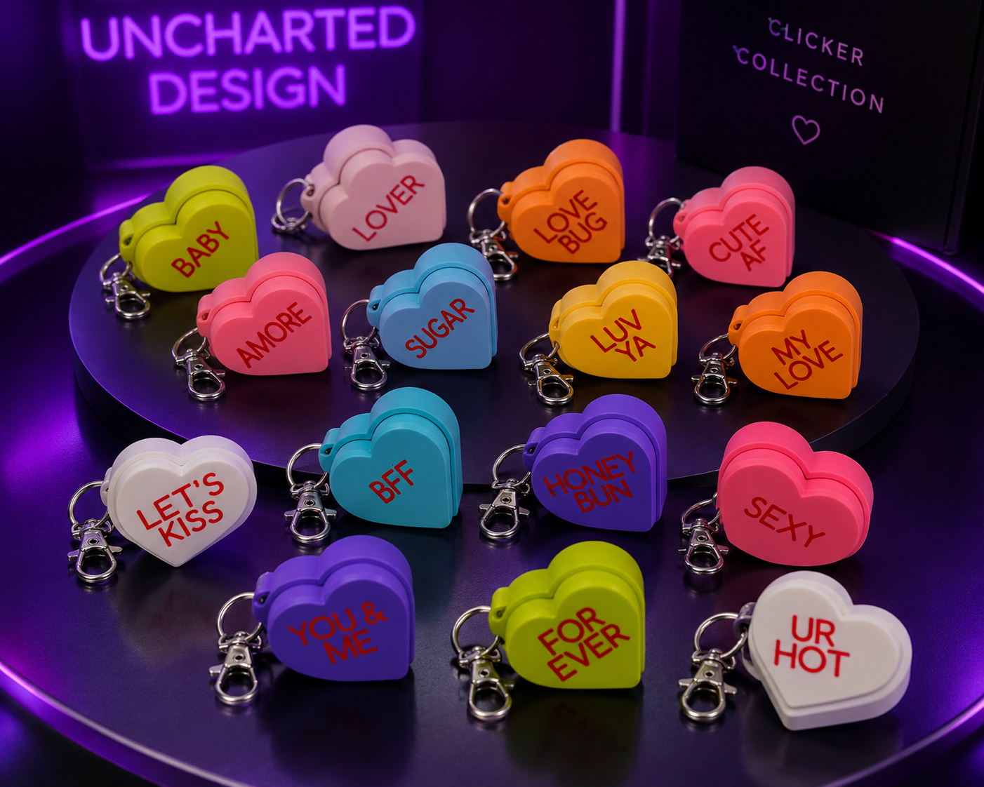 Heart Clicker Keychain