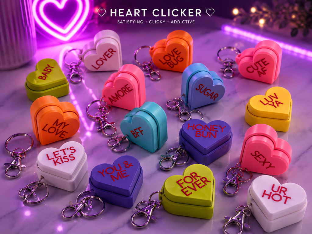 Heart Clicker Keychain