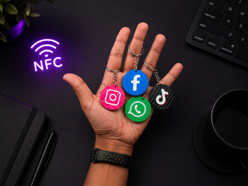 Custom NFC Social Media Keychain