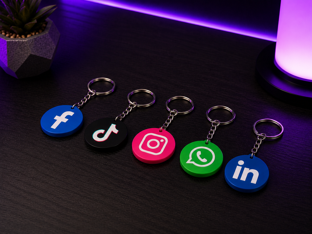 Custom NFC Social Media Keychain
