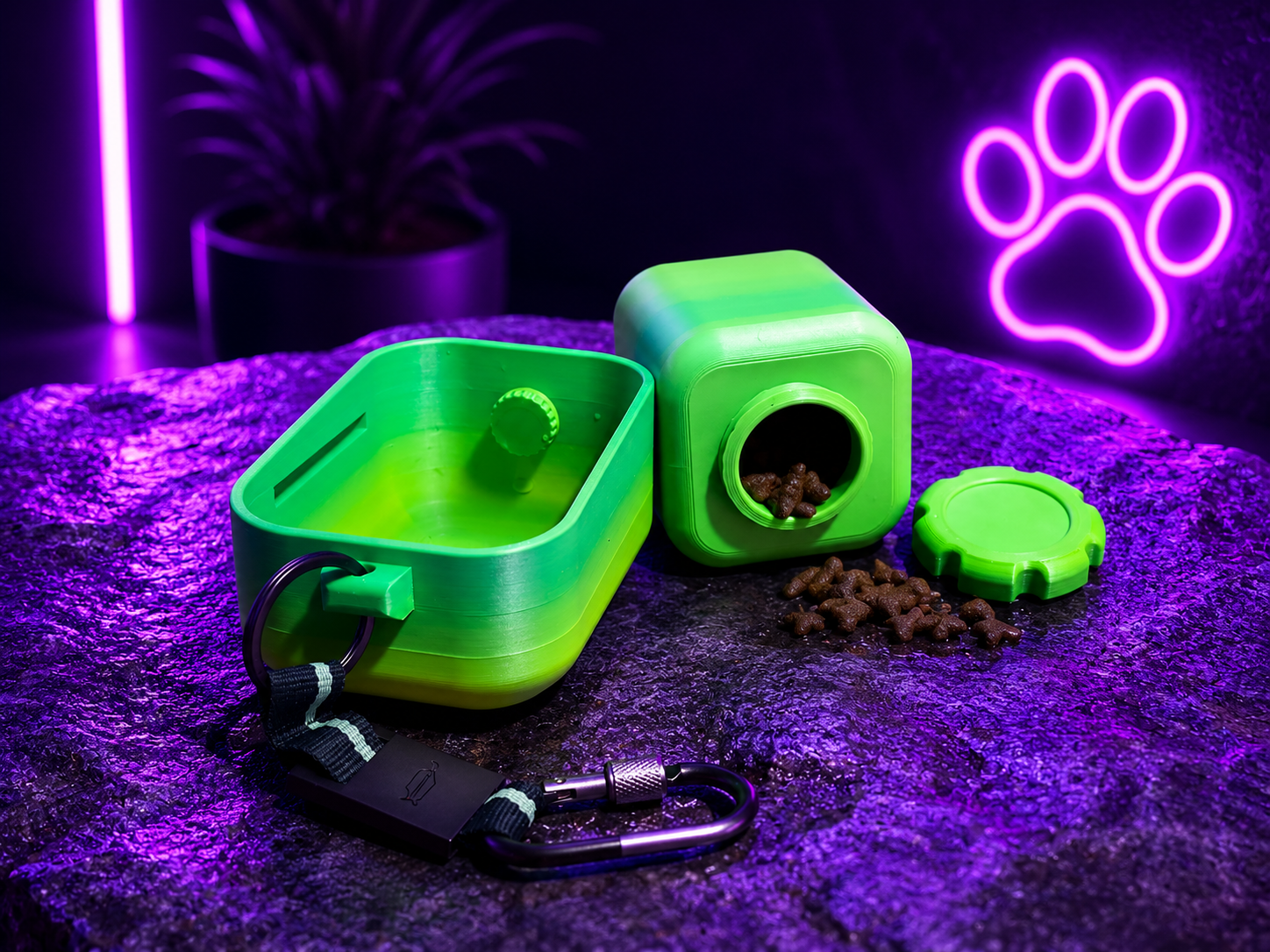 Portable Pet Water & Treat Bowl – 2-in-1 Travel Feeder