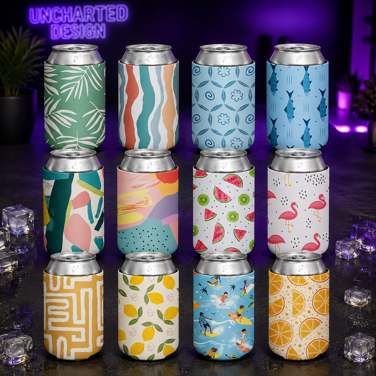 Summer Can Cooler Sleeves – 6 Pack
